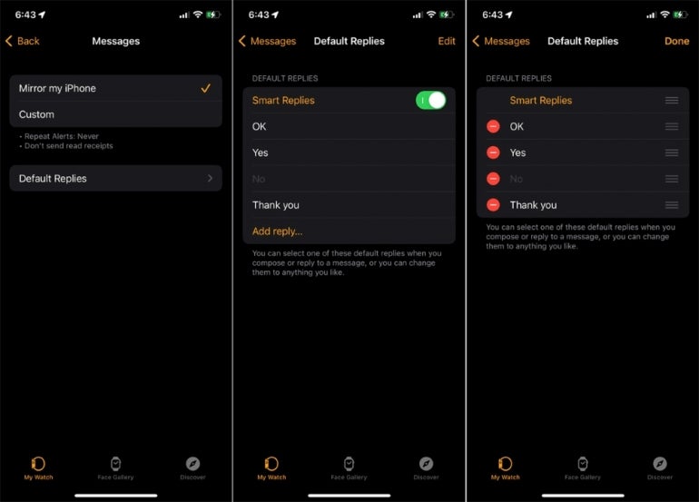 How to use and edit smart text replies on an Apple Watch