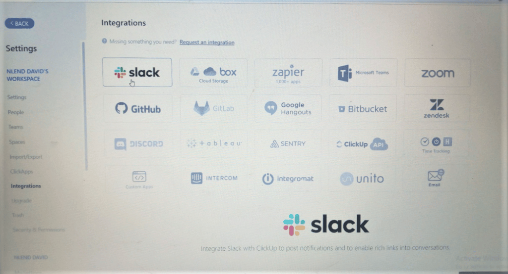 How to integrate Slack with ClickUp