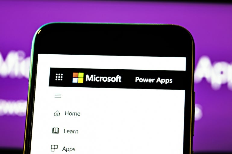 Editorial photo on Microsoft Power Apps theme. Illustrative photo for news about The Microsoft Power Apps - a low-code development platform for building custom applications