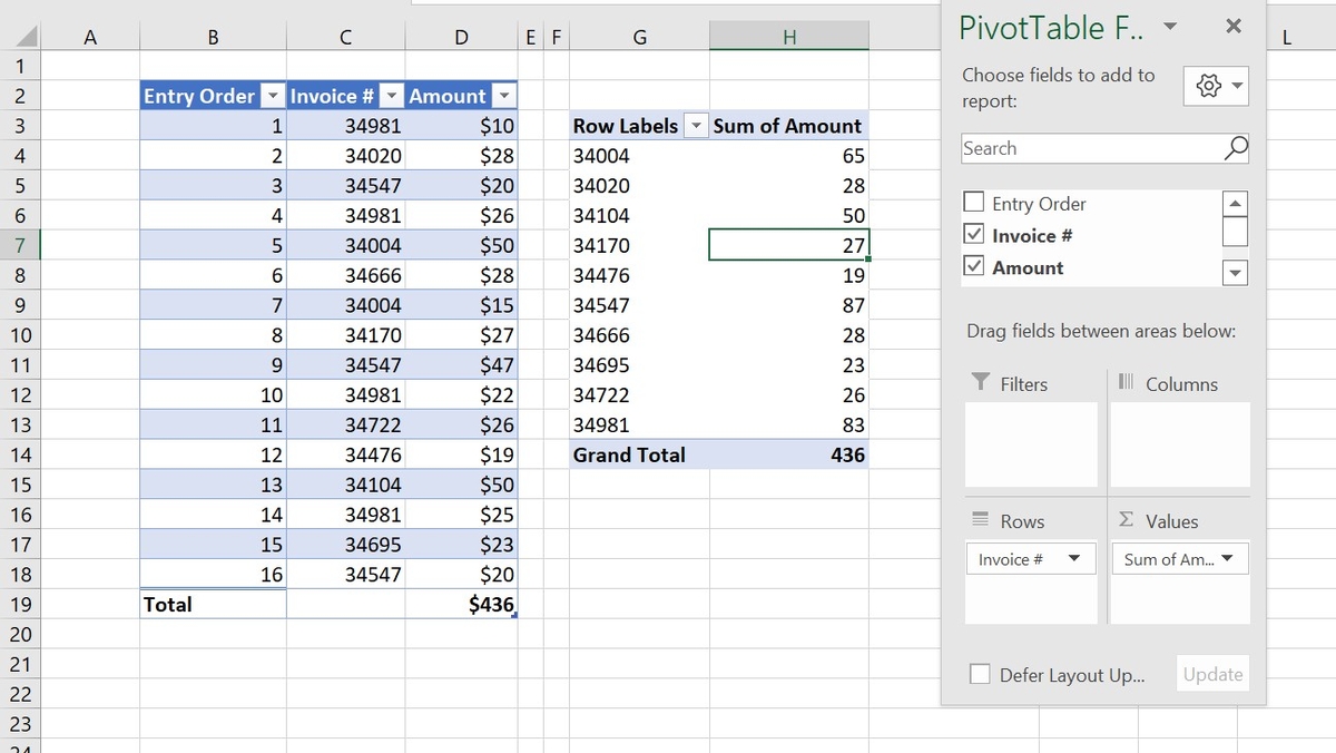 How to show details in a grouped PivotTable in Microsoft Excel