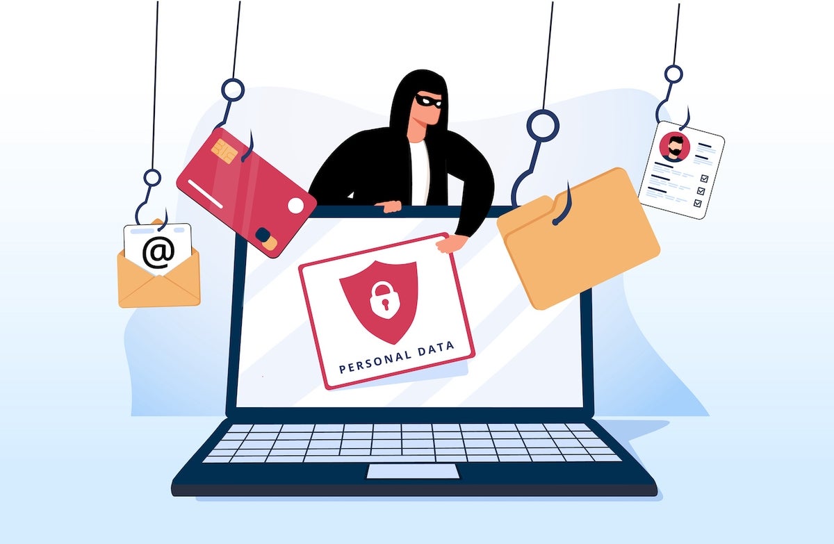 Hacker and Cyber criminals phishing stealing private personal data, user login, password, document, email and credit card. Phishing and fraud, online scam and steal. Hacker sitting at the desktop.
