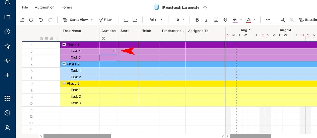 How To Create A Gantt Chart In SmartSheet | TechRepublic