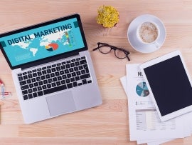 digital marketing graphic on a laptop