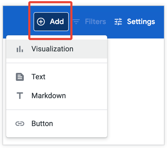 Choose Text or Markdown to add text to a Looker dashboard.