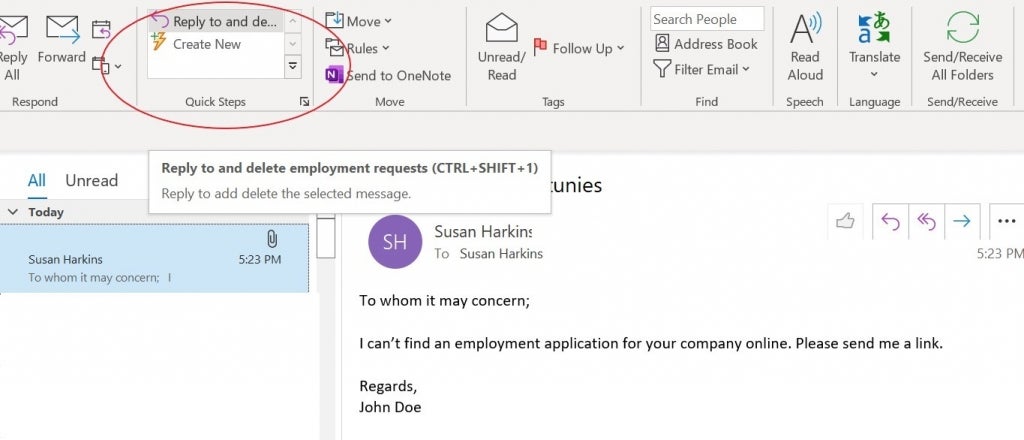 How To Use Microsoft Outlook’s Quick Steps To Quickly Respond To Emails