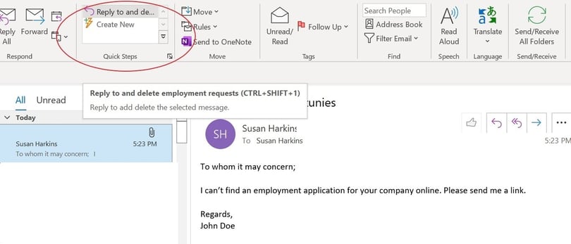How to use Microsoft Outlook’s Quick Steps to quickly respond to emails