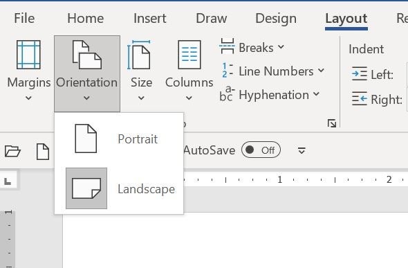 Changing orientation is easy when you’re working with the entire document in Word.