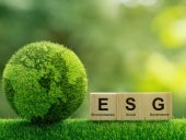 ESG concept of environmental, social and governance.words ESG on a woodblock It is an idea for sustainable organizational development. ​takes into account the environment, society and corporate governance