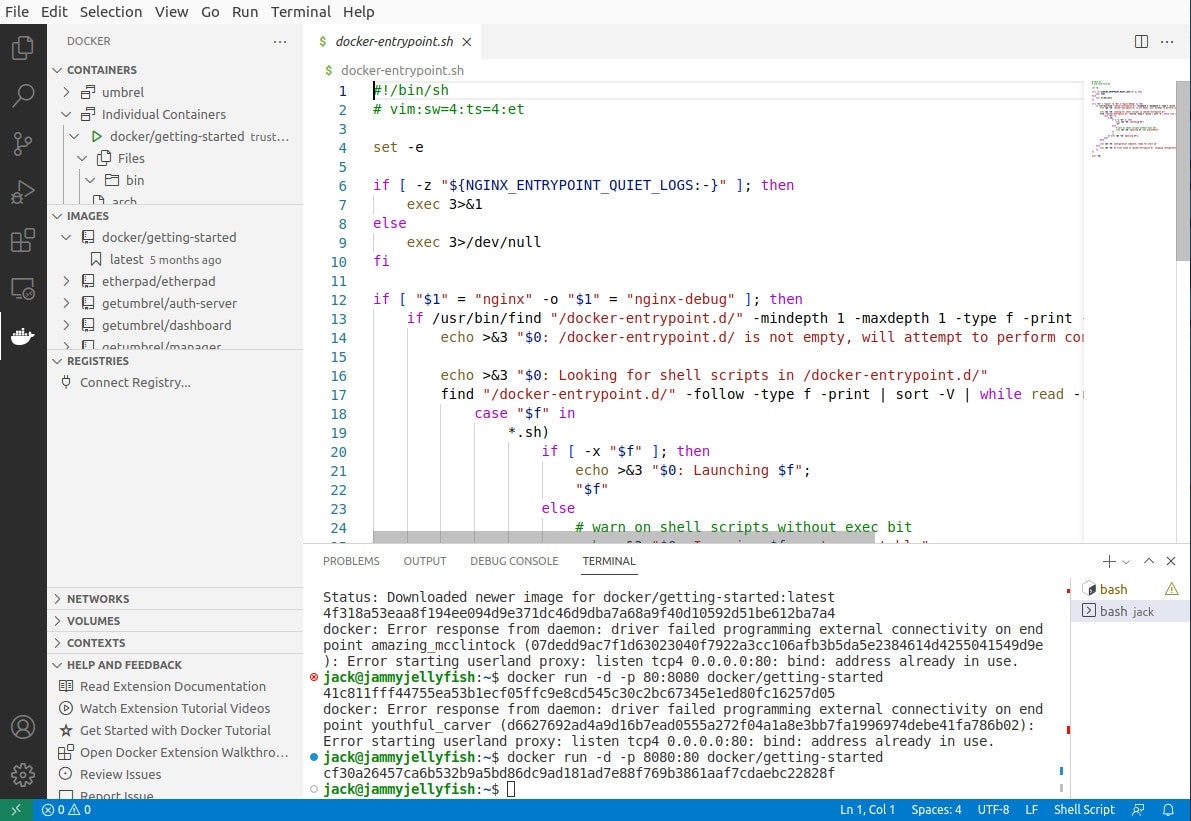 vs code create docker file