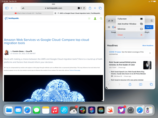 Using multiple windows with Stage Manager in iPadOS 16