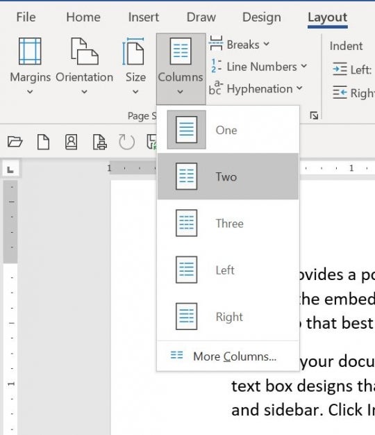 How to create newspaper columns in Microsoft Word