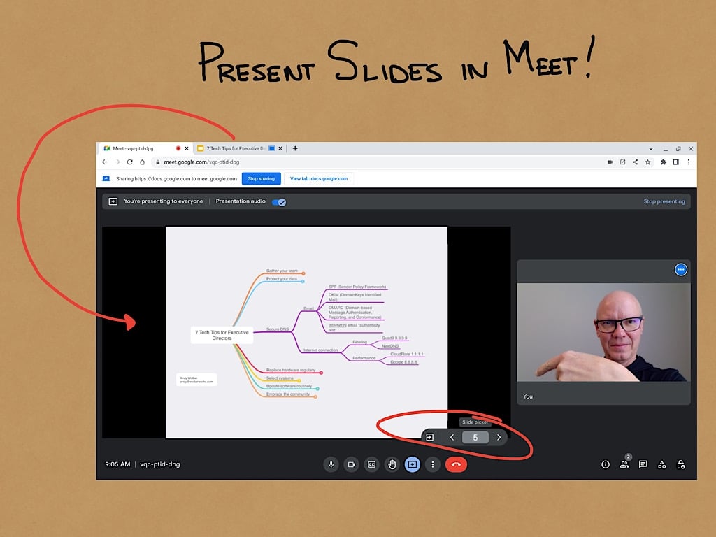 How to present Google Slides in Google Meet
