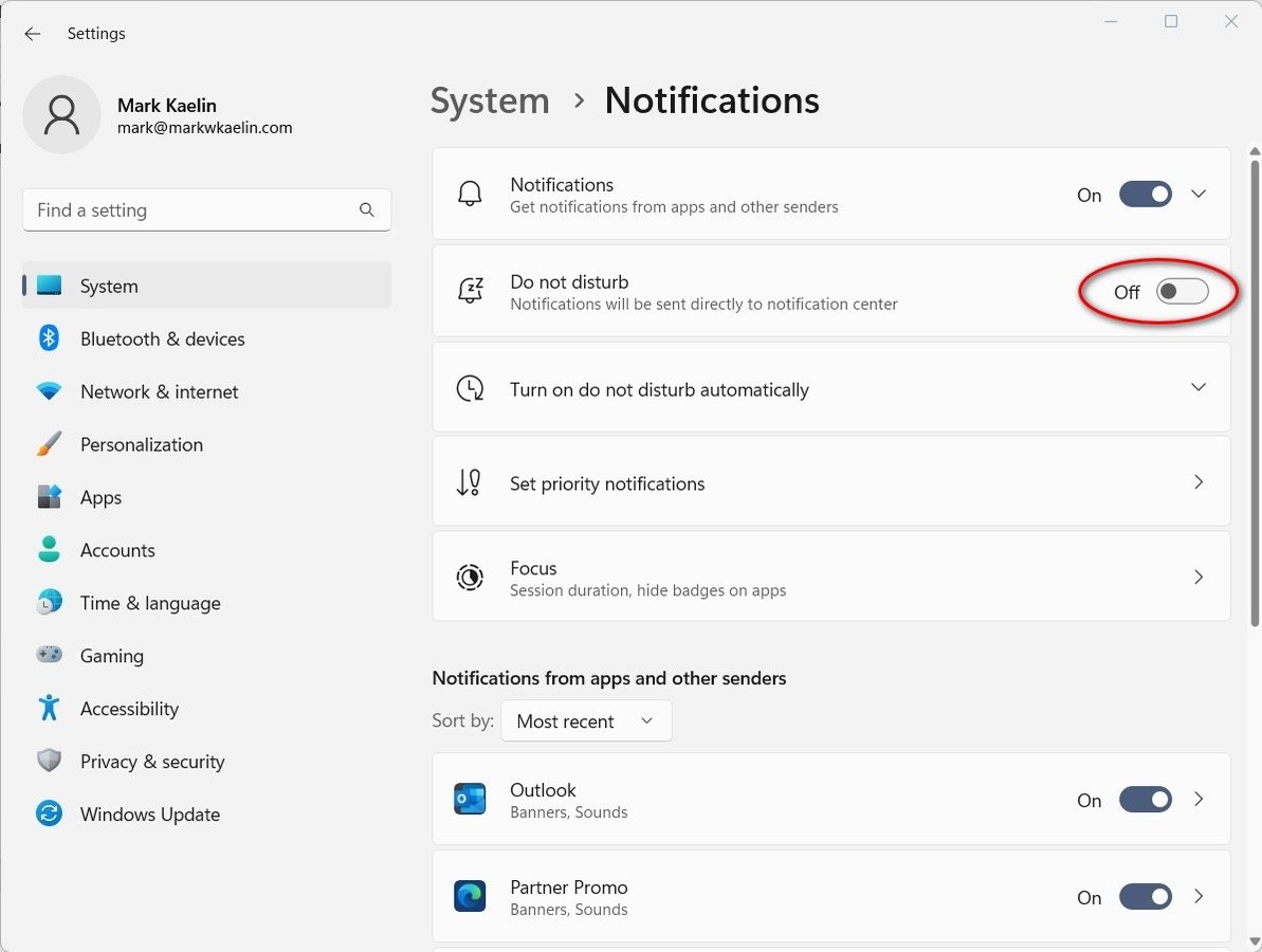 How to use Focus Assist and Notifications settings in Windows 11 22H2
