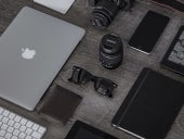 Close up of different electronic gadgets and mobile devices.