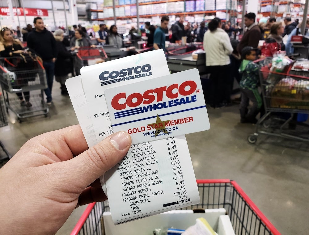 costco receipt and rank  card