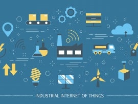 Set of colorful vectors that represent Industrial Internet of Things.