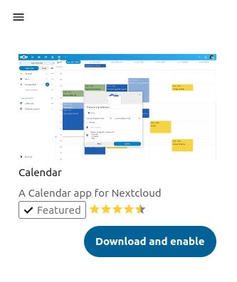 Installing the Calendar app in Nextcloud 25.