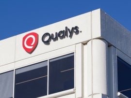 Foster City, CA, USA - Feb 19, 2020: Qualys Headquarters in Foster City, California. Qualys, Inc. provides cloud security, compliance and related services.