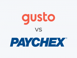 Gusto vs Paychex logos.
