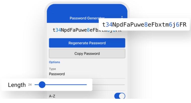 Bitwarden password generator.