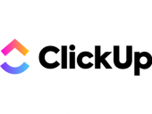 ClickUp logo.