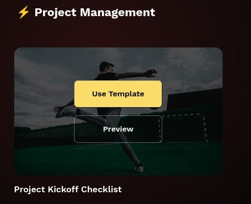 Adding the Project Kickoff Checklist to your project.