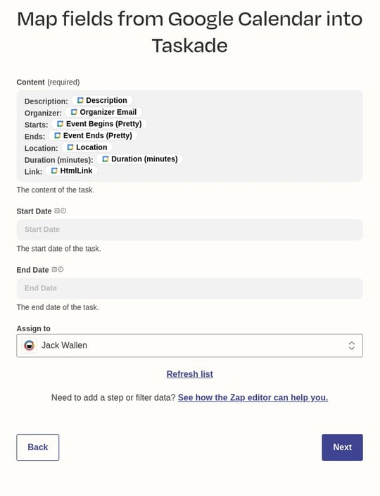How to connect Google Calendar to Taskade