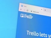 Homepage of trello website on the display of PC, url - trello.com.