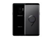 Close up of the front and back of a Samsung Galaxy S9.