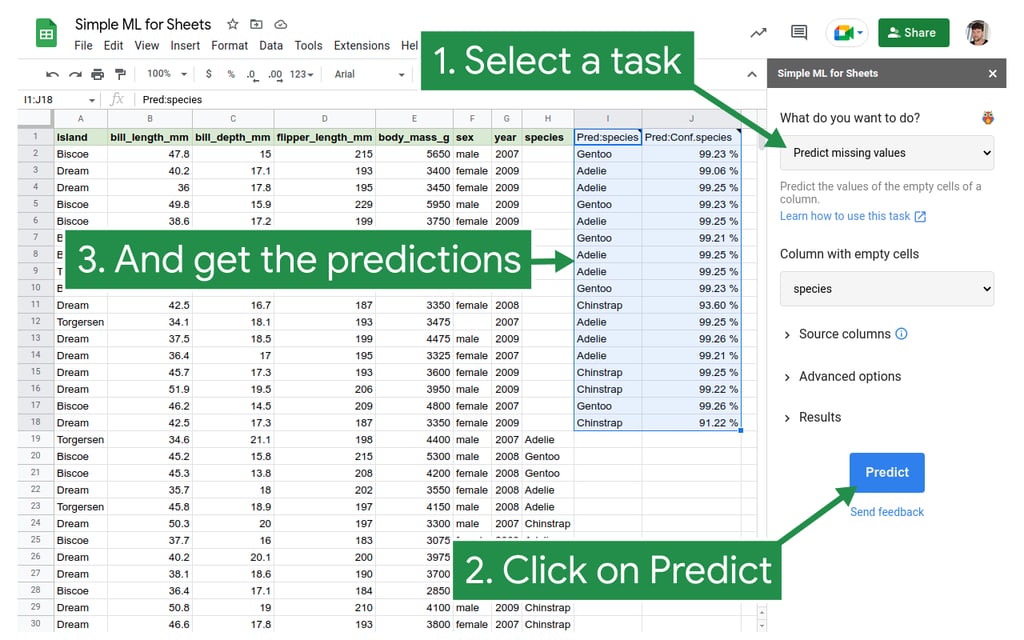 The Simple ML release and its big data implications for Sheets users