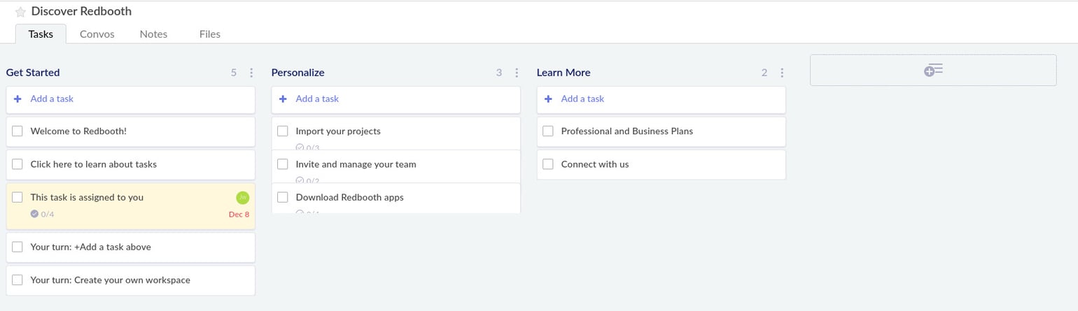 How to create a new workspace in Redbooth