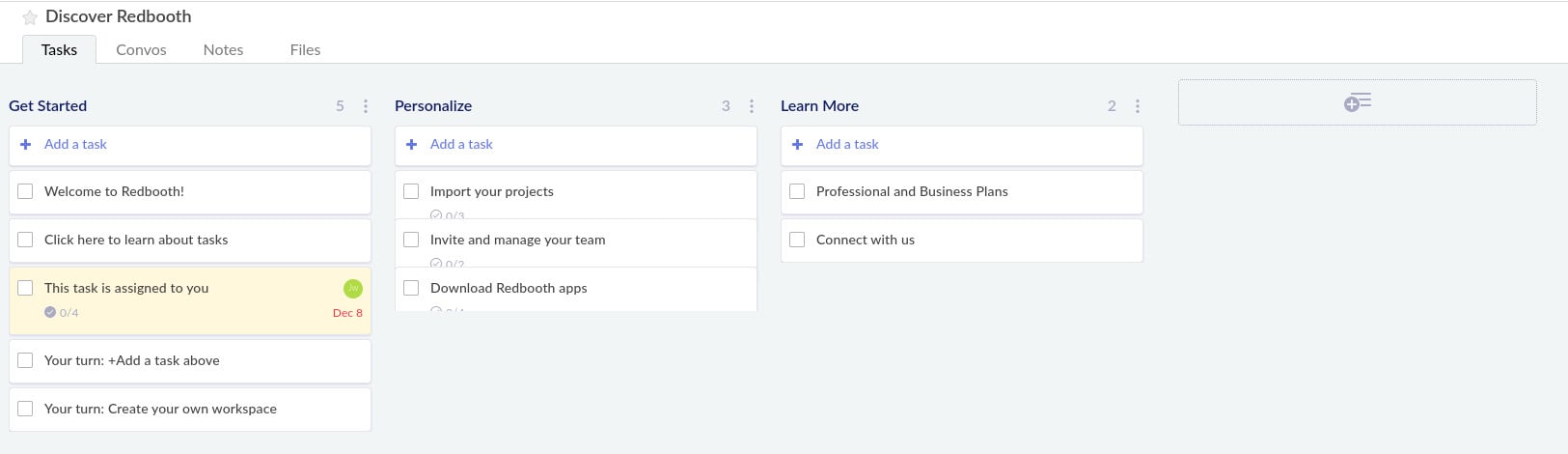 How to create a new workspace in Redbooth