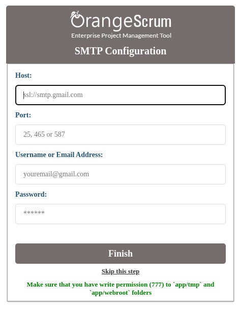 Configuring your SMTP server for Orangescrum.