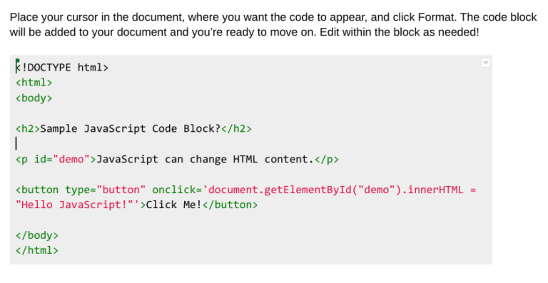 How to Add Code to Google Docs Using Code Blocks