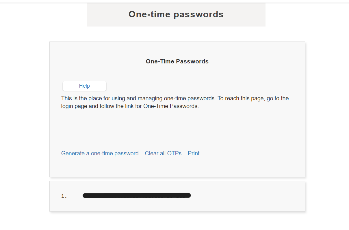Screenshot of LastPass One-Time Passwords.