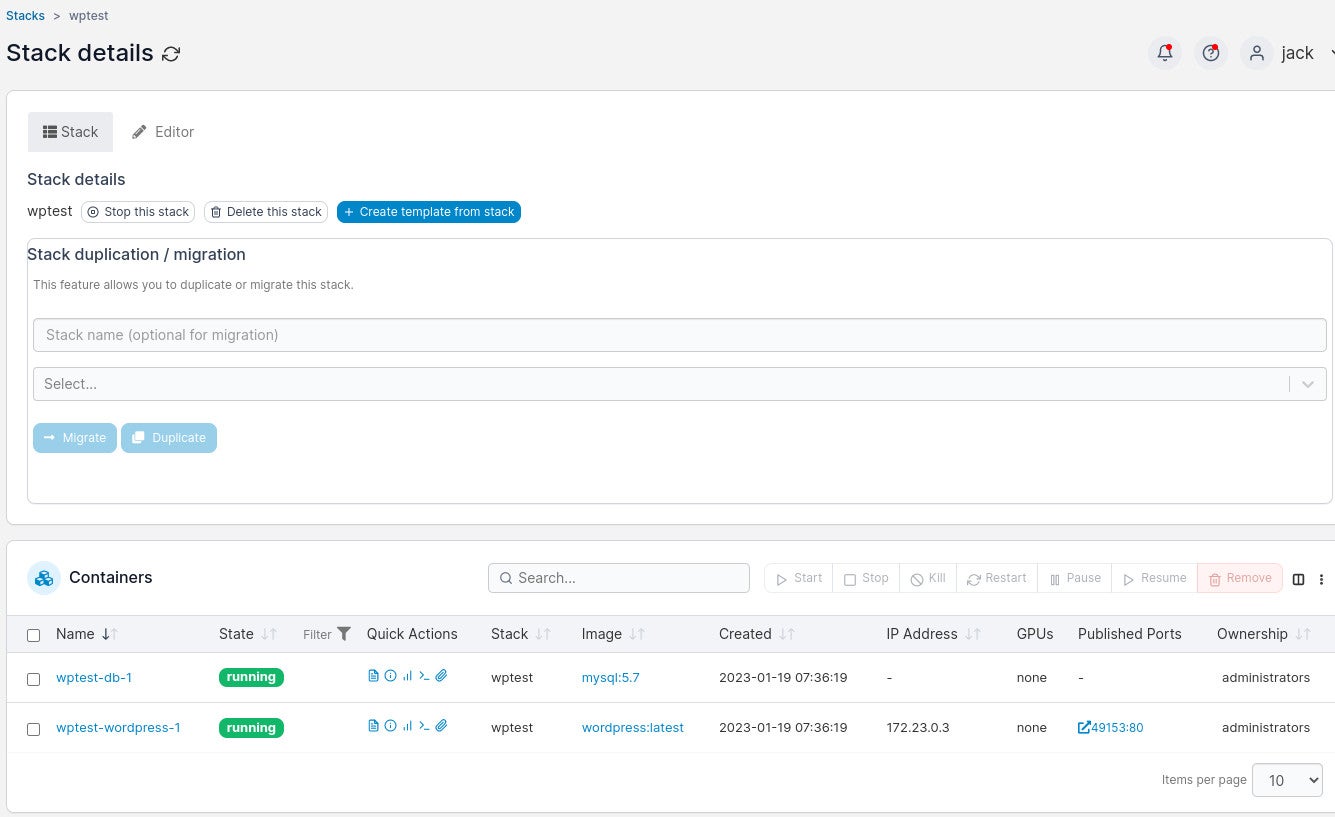 How to easily deploy a full-stack application in Portainer with templates