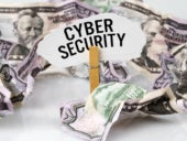 Money and the words Cyber Security.