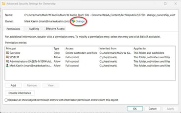 How to change ownership and control of files and folders in Windows 11 ...