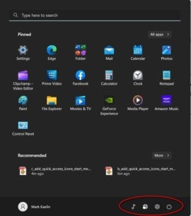 How to add quick access icons to the Start Menu in Windows 11 ...