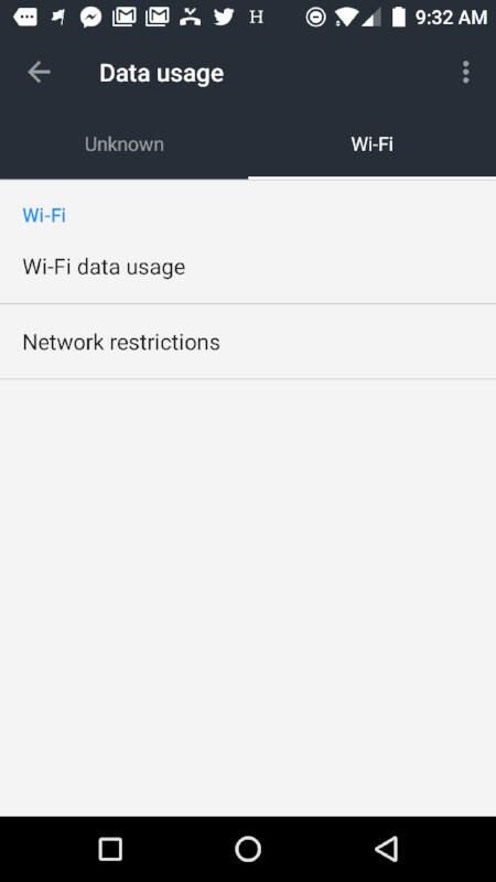 You can view your Wi-Fi data usage in the same way as cellular usage.