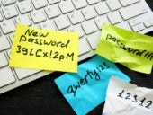 Passwords that are too simple on sticky notes.