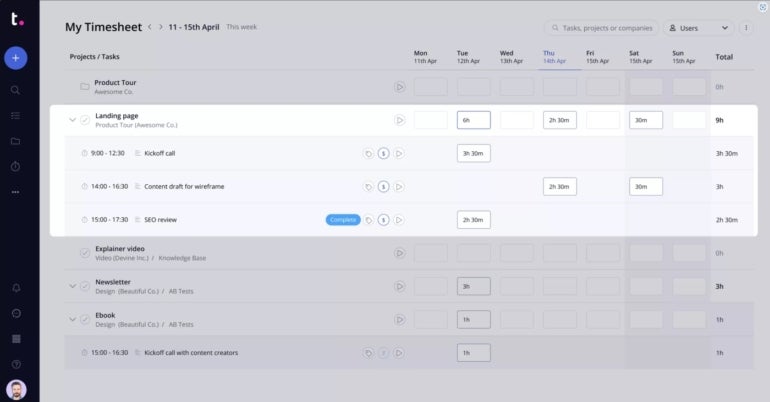 Teamwork marketing dashboard