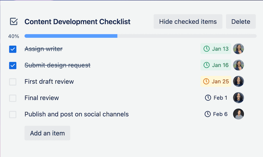 Trello advanced checklists