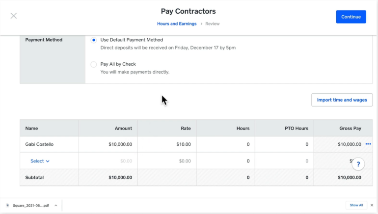 With Square Payroll, businesses can easily calculate and process their payments for their employees and contractors