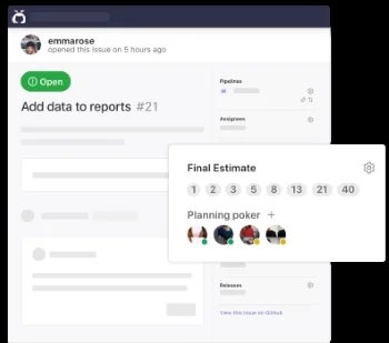 Zenhub planning poker feature in GitHub.