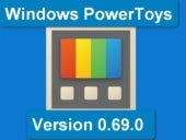 The Microsoft PowerToys logo with the text Version 0.69.0.