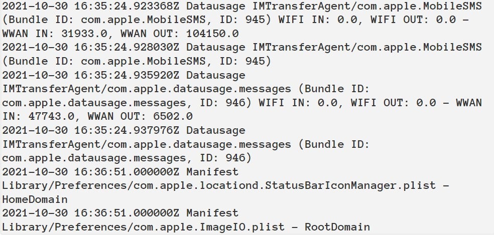 indicators of compromise in the timeline csv file