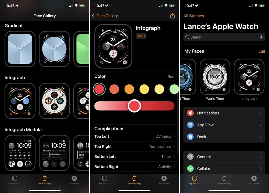 Apple Watch Infograph face complications.