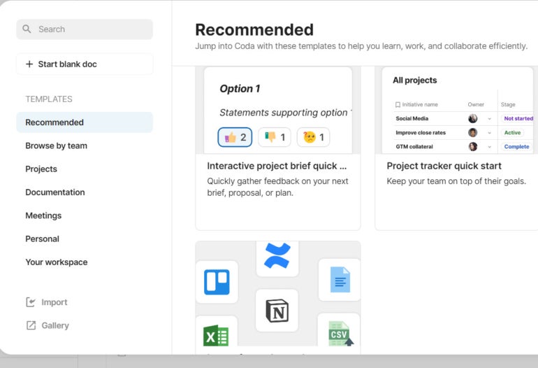 In-built templates for a variety of applications, including spring planning, project briefs, road mapping and product design and launch.