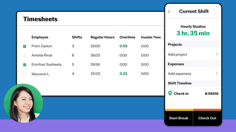 Justworks' time tracking visualization.